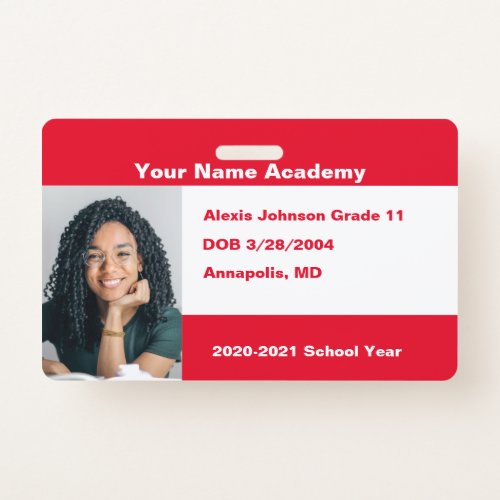 Red Do It Yourself Custom Homeschool Photo Badge