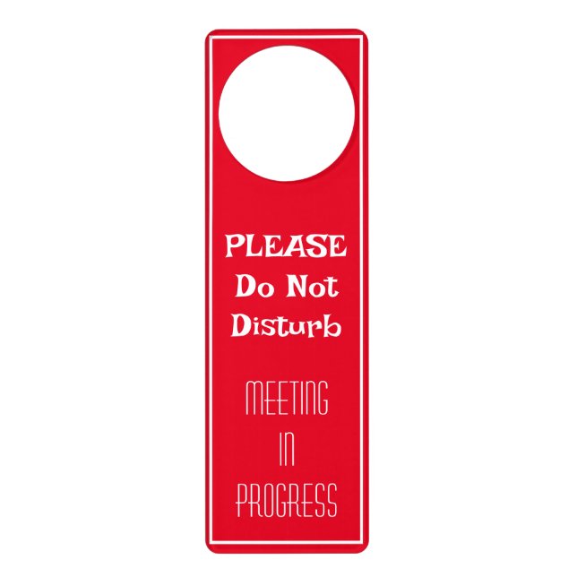 Red Do Not Disturb  Door Hanger (Front)