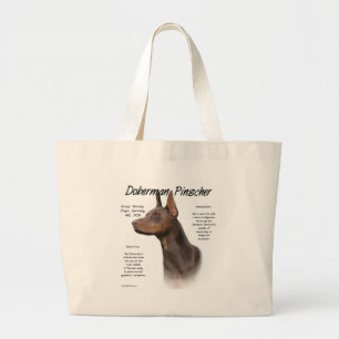 Red Doberman History Large Tote Bag