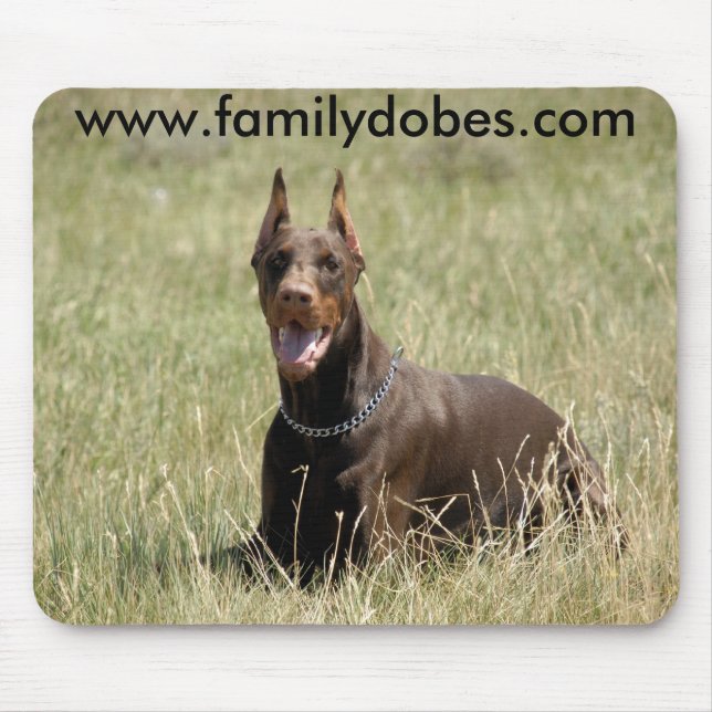 Red Doberman mouse pad (Front)