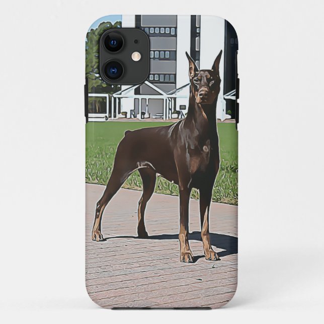 Red Doberman (v11-1) Case-Mate iPhone Case (Back)