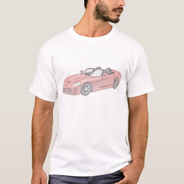 Red Dodge Viper Mopar Muscle Car T-Shirt (Front)