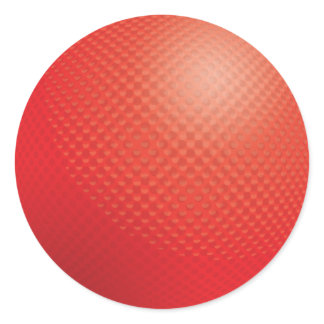 Red Dodgeball Classic Round Sticker
