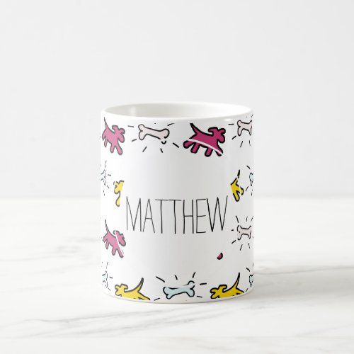 Red Dog Bone Graffiti Style Personalized Name Mug