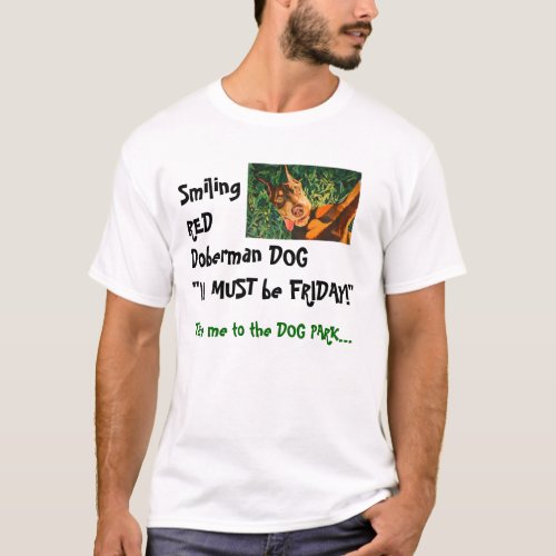Red Dog Doberman T_Shirt