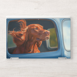 Red Dog Enjoying Scenic Car Ride Art Print HP Laptop Skin