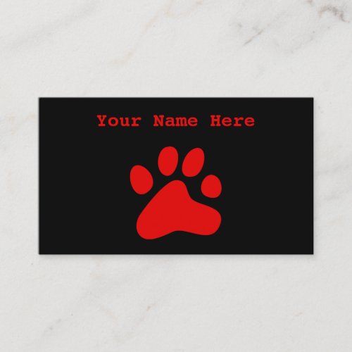 Red Dog Paw Business Card