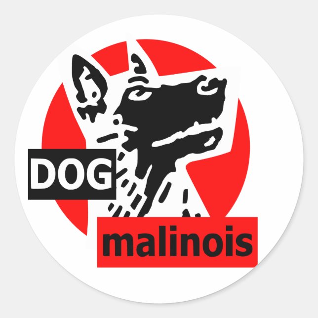 red dogma classic round sticker (Front)