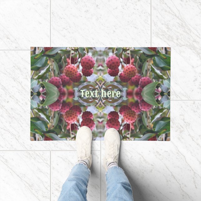 Red Dogwood Fruit Nature Personalized Doormat (Indoor)