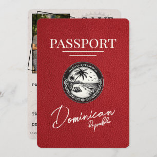 Red Dominican Republic Passport Save The Date