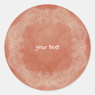 Red doodle design classic round sticker
