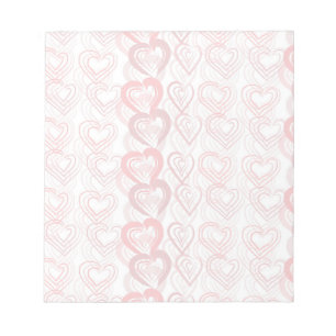 Red Doodle Hearts Pattern Notepad