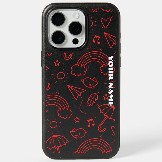 Red Doodles Dream Otterbox Case (Back)