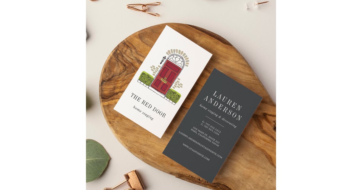 Red Door | Home Staging or Interior Design Business Card | Zazzle
