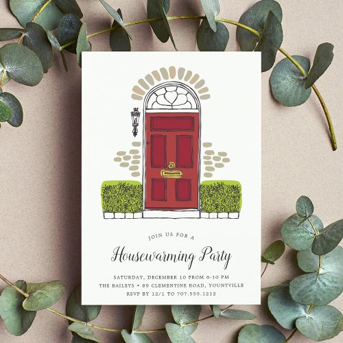 Red Door Housewarming Party Invitation