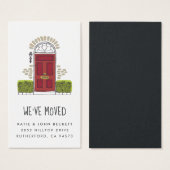 Red Door Moving Announcement Insert Cards (Front & Back)