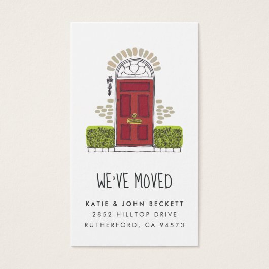 Red Door Moving Announcement Insert Cards (Front)