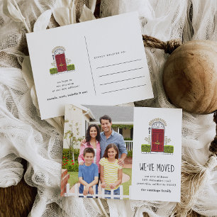 Red Door Moving Announcement Postcard