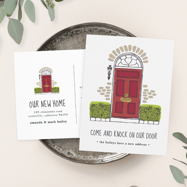 Red Door Moving Announcement Postcard (Creator Uploaded)