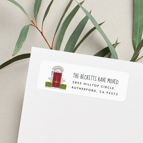 Red Door Moving Announcement Return Address Label