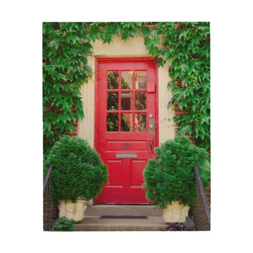 Red Door Wood Wall Art