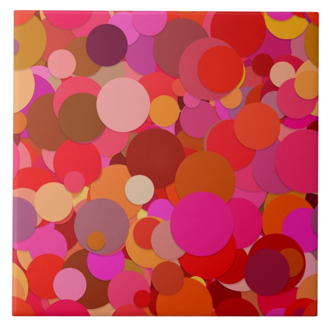 red dot confetti ceramic tile (Front)