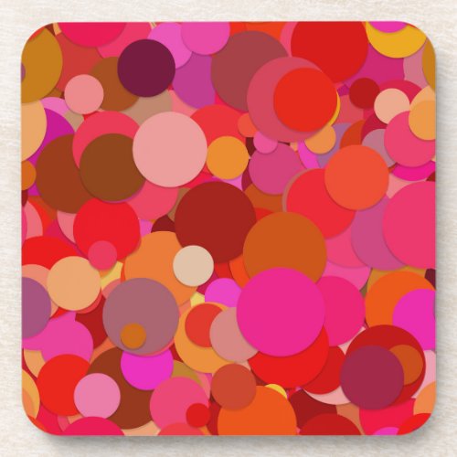 red dot confetti coaster set