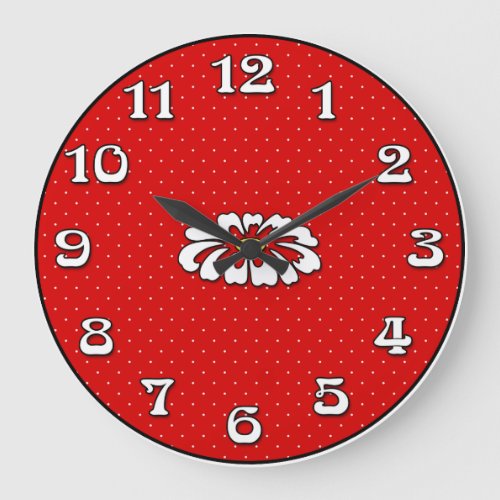 Red Dot Daisy Timekeeper Large Clock