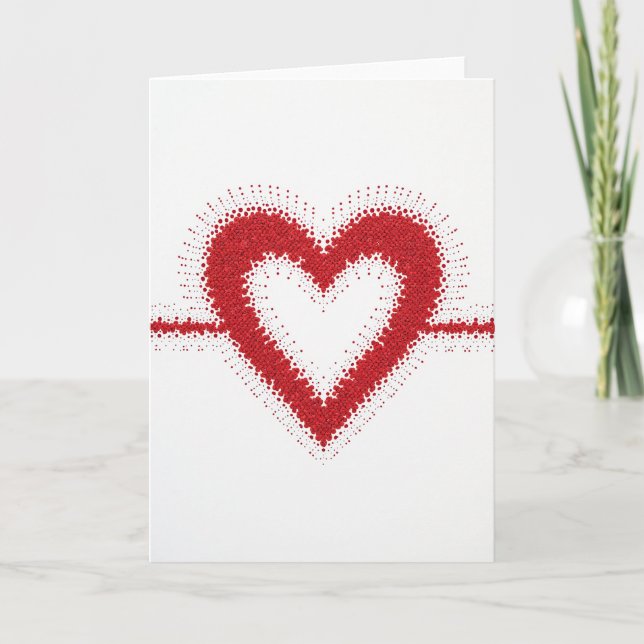 Red Dot Heart Graphic Art Card (Front)