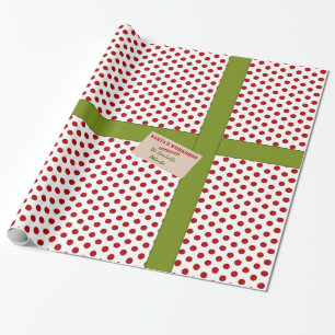 Red Dot Santa's Workshop Personalized Wrapping Paper