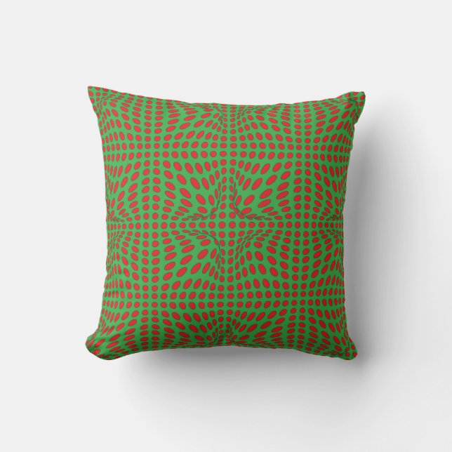 Red Dot Vortex Throw Pillow (Front)