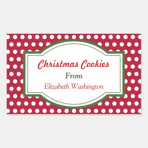 Red Dots Christmas Baking Cookie Gift Tag Stickers