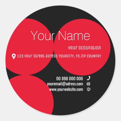 RED DOTS Collection Business Card Round Sticker