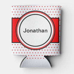 Red Dots Family Name Can Cooler