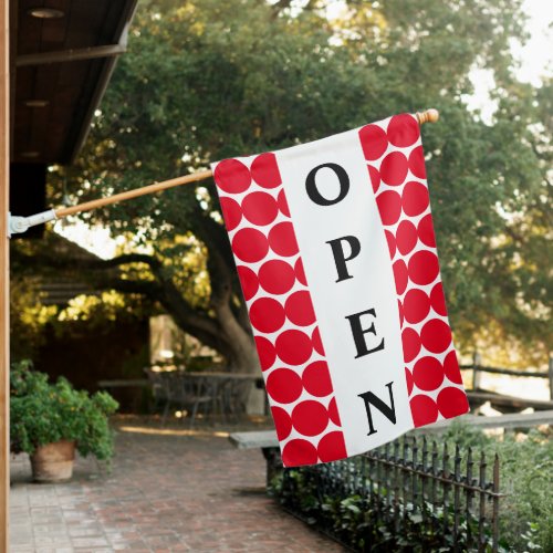 Red Dots Open Sign Flag