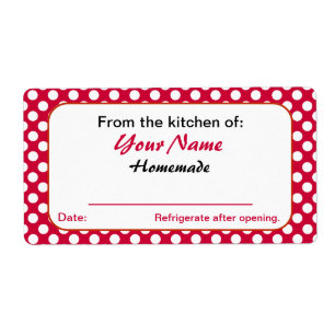 Red Dots Personalized From the Kitchen Of Labels