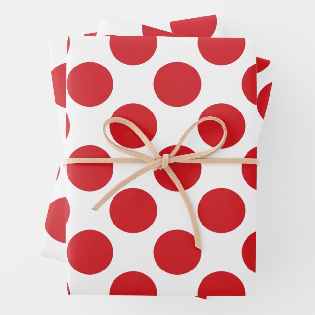 Red Dots Wrapping Paper Sheets (In situ)