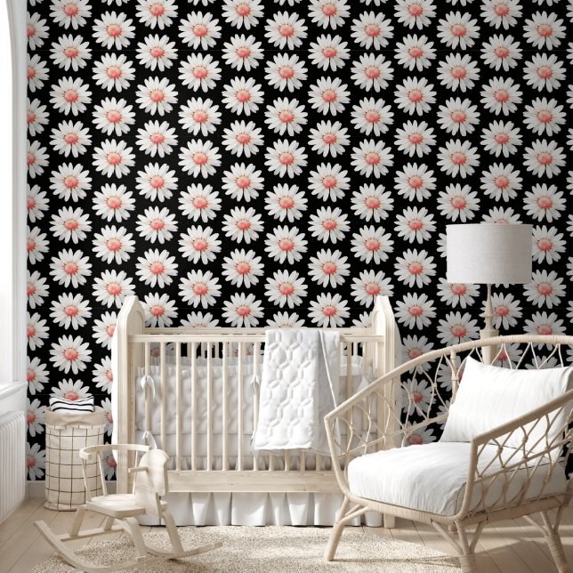 Red Dotted Daisy's Wallpaper (Kids)