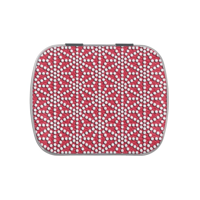 Red dotted Kamishimo traditional japanese pattern Jelly Belly Tins
