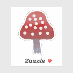 Red Dotted Mushroom Sticker