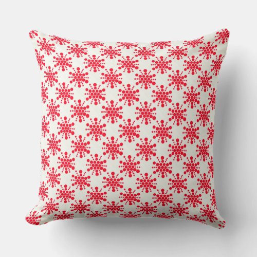 Red dotted stamped star design throw pillow