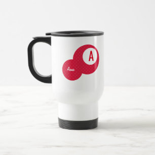 Red Dotty Personalized Monogram Travel Mug