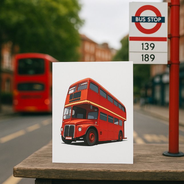 Red Double Decker Bus Classic London Transport Invitation (Creator Uploaded)