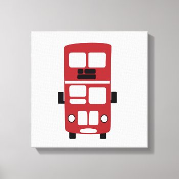 Red Double Decker Bus Custom Wrapped Canvas by ComicDaisy at Zazzle