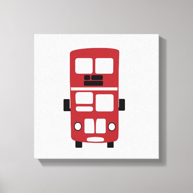 Red double decker bus custom wrapped canvas print (Front)