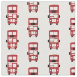 Red double decker bus fabric