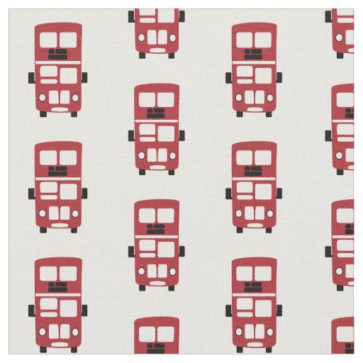Red double decker bus fabric
