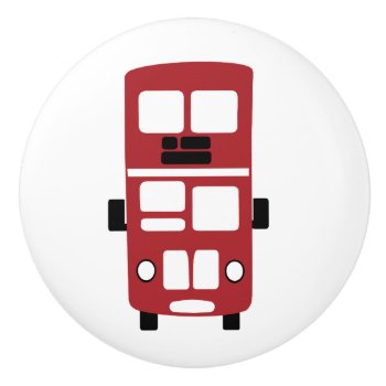 Red Double Decker Bus Knob Drawer Pull by ComicDaisy at Zazzle