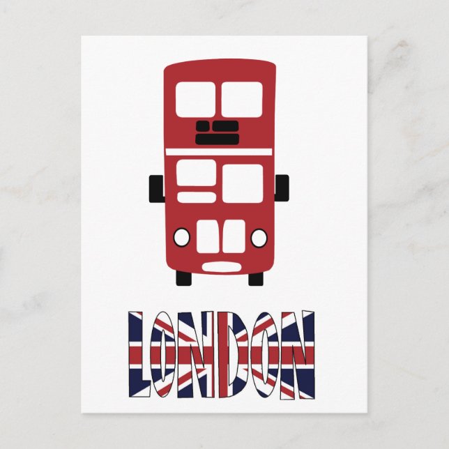 Red double decker bus London postcard (Front)