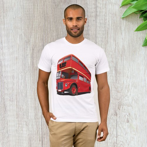 Red Double Decker Bus Mens T_Shirt